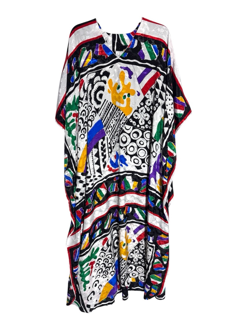 Ruth Norman for Neiman Marcus Abstract Multicolor Kaftan with Bold Graphic Print